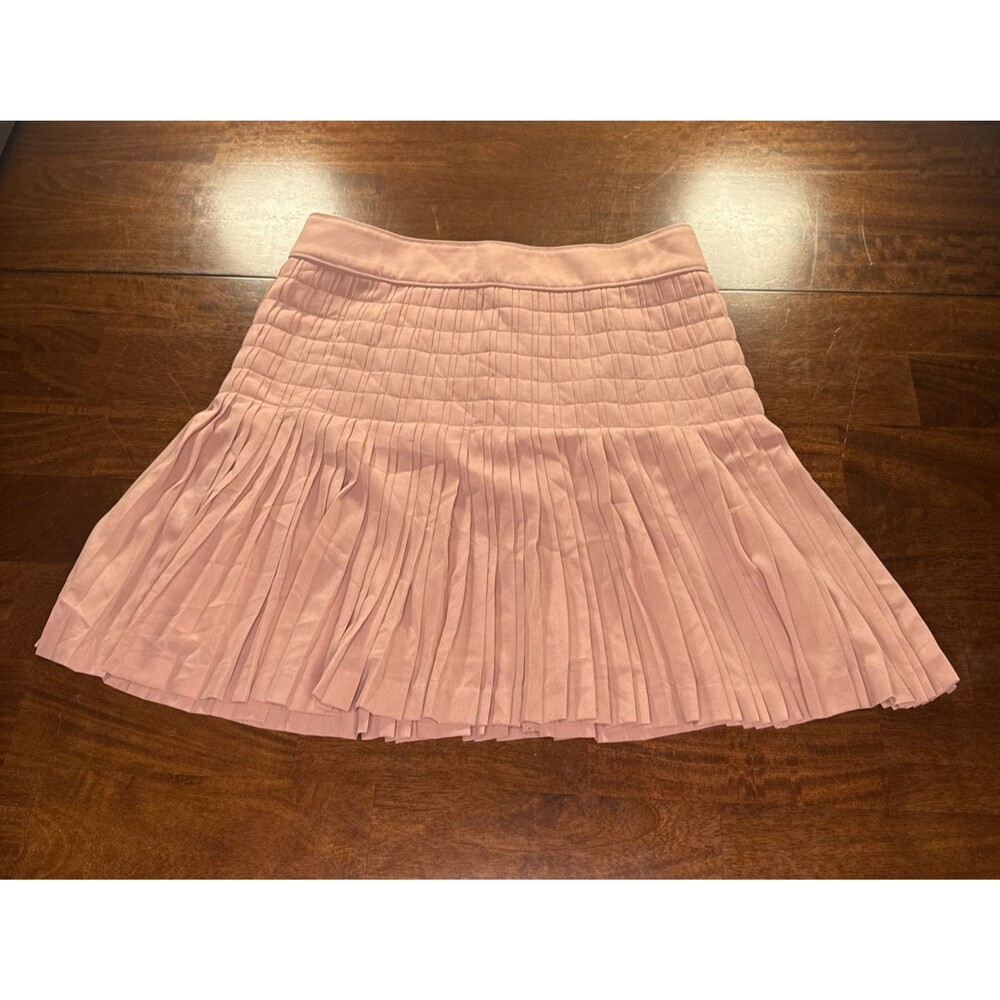 JCrew Dusty Rose Pink Flared Pleated Mini Skirt Womens Size 2 Short Tiered A-Lin
